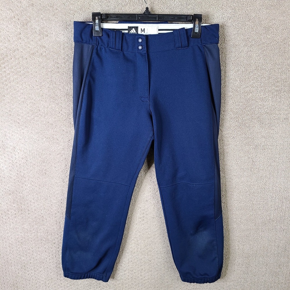 Adidas Softball Pants Womens Medium Blue‎ Baseball Athletic Navy Polyester